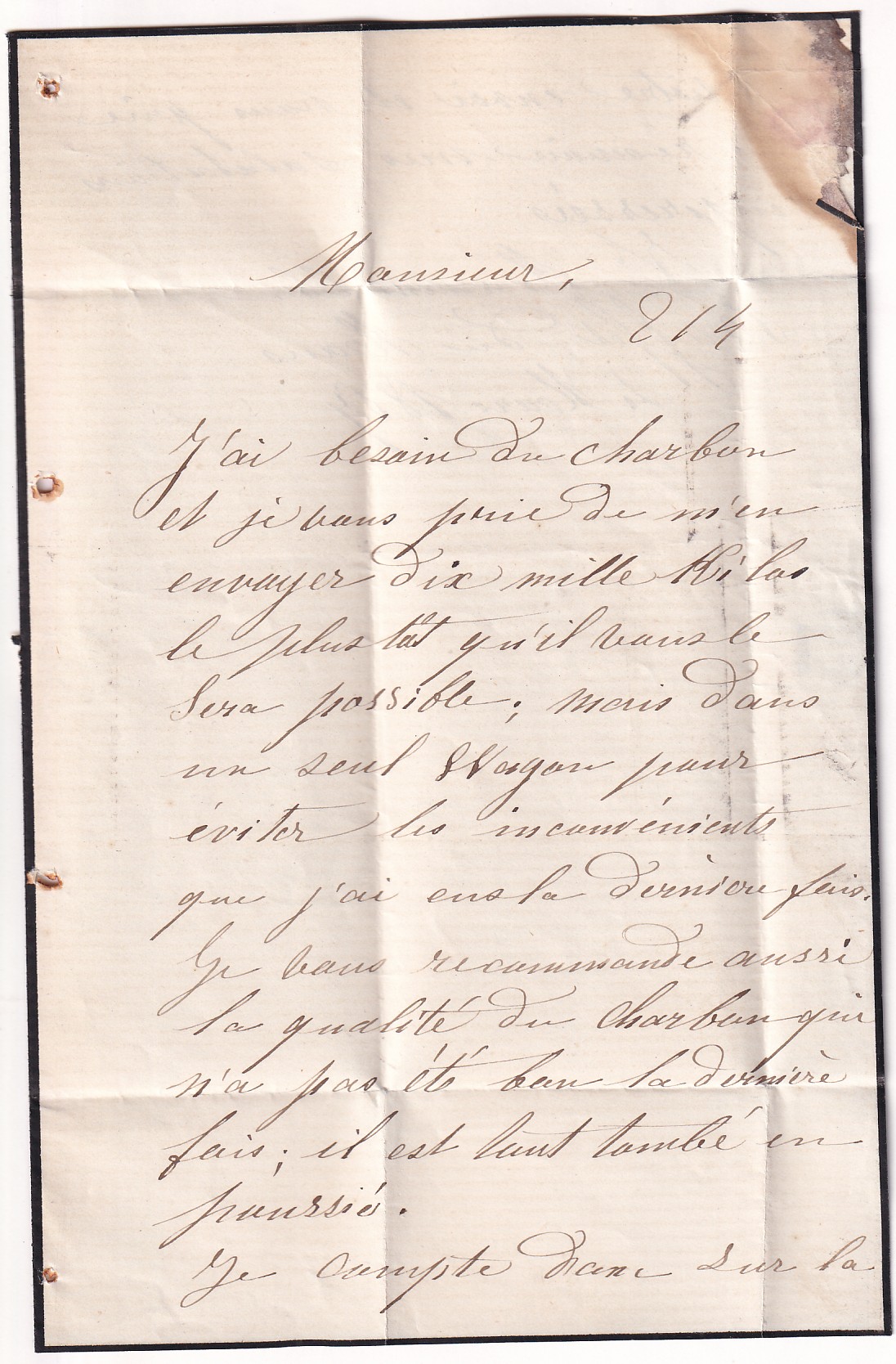 2 N°22 GC 2188 LE MANS BOITE MOBILE SARTHE POUR CAEN CALVADOS 1867