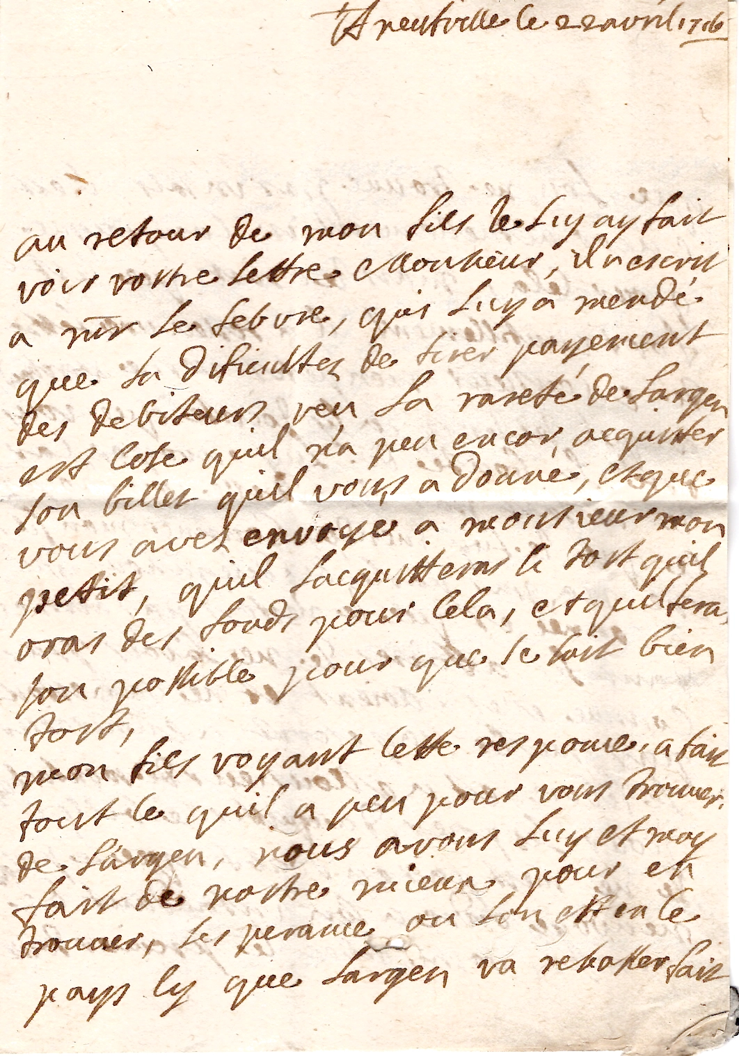 2 MEUSE LETTRE BAR LE DUC MANUSCRIT 1716 LETTRE POUR NANCY COTE 600€