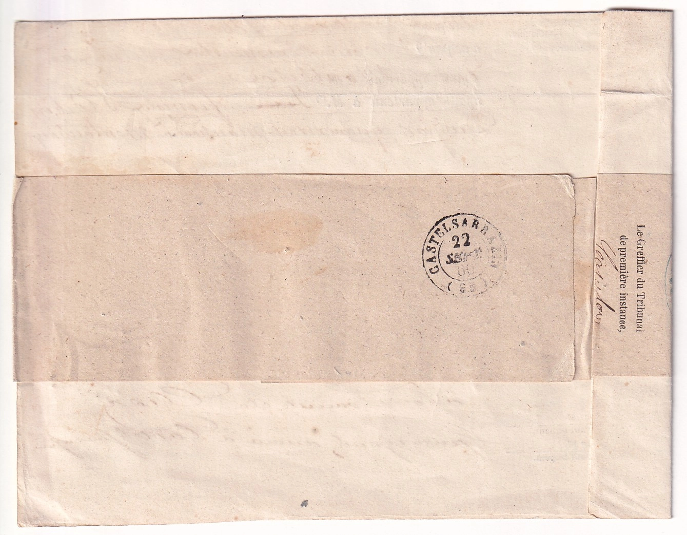 1 N°13 14 PC639 CASTELSARRAZIN TARN ET GARONNE LETTRE CHARGE LOCALE POUR CASTELSARRAZIN