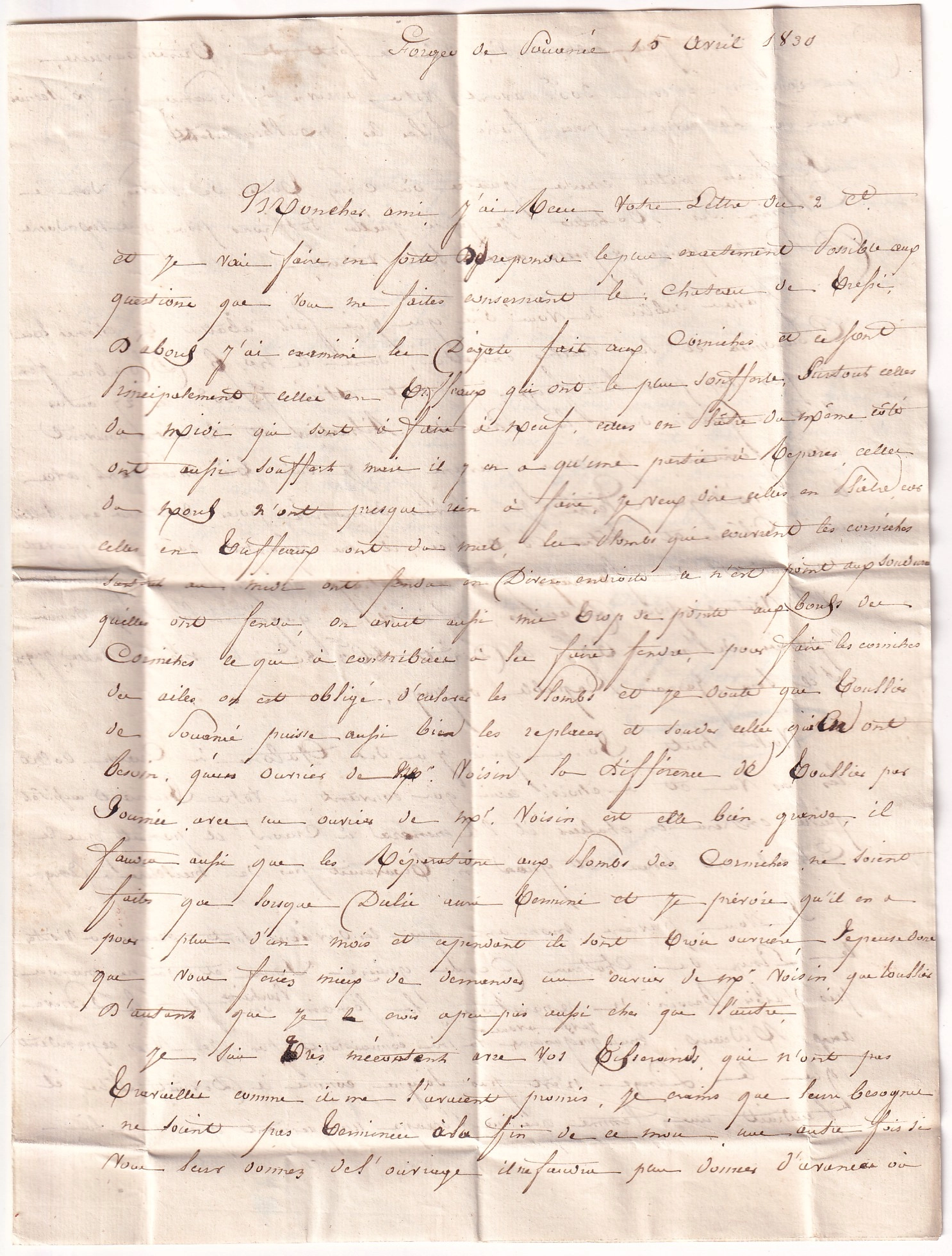 2 DOUBLE CURSIVE 47 POUANCE CRAON MAINE ET LOIRE 1830 POUR PARIS INDICE 19