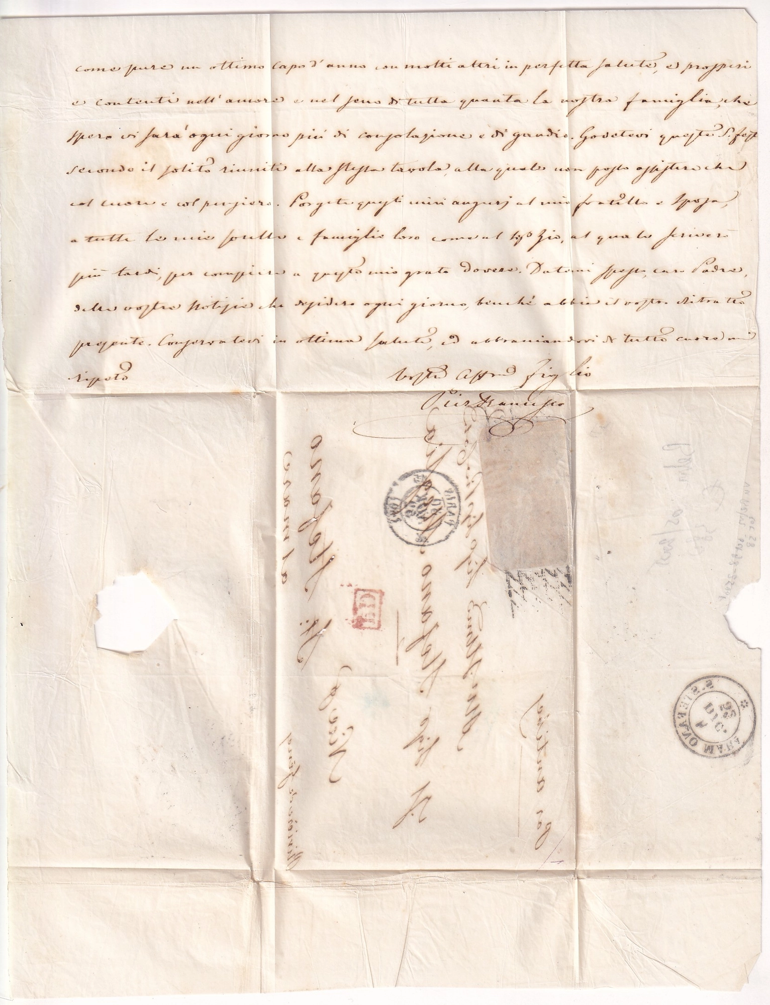 2 N°4 PAIRE GRILLE SANS FIN PARIS ROUTE 15 POUR SAN STEFANO AL MARE ITALIE ITALIA VIA NICE NIZZA ET ANTIBES VAR 10.10.1852