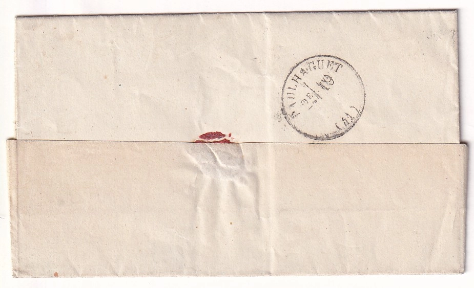 1 N°43B GC 3622 ST GEORGES D'AURAT HAUTE LOIRE CAD TYPE 24 POUR PAULHAGUET 19 MARS 1871 SIGNE BAUDOT