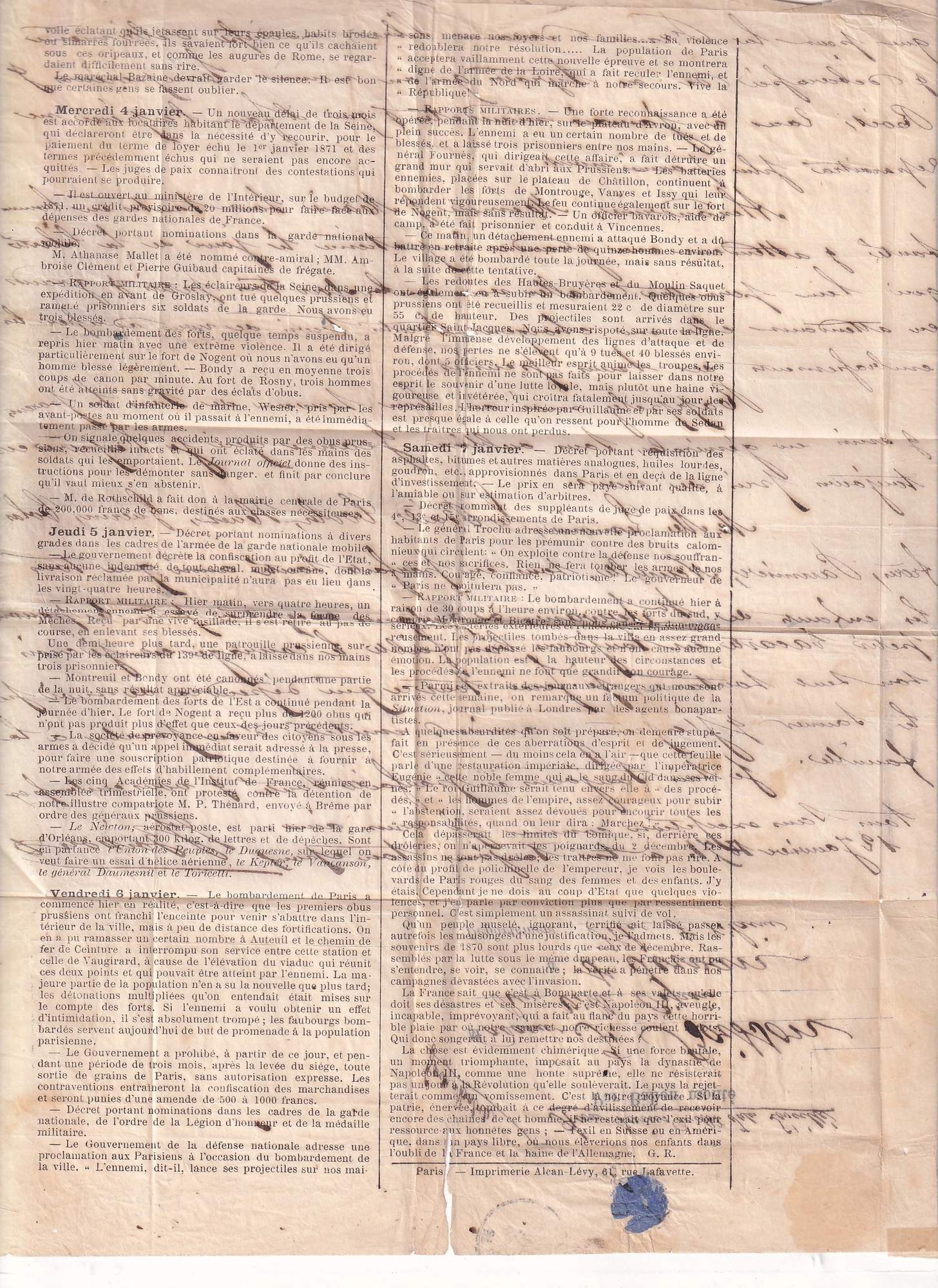 3 BALLON MONTE PLI CONFIE LE VAUCANSON MENTION MANUSCRIT AU BON SOIN DE MR LEVEILLE JOURNAL LE BALLON POSTE N°19 POUR ST SERVAN ILLE ET VILAINE