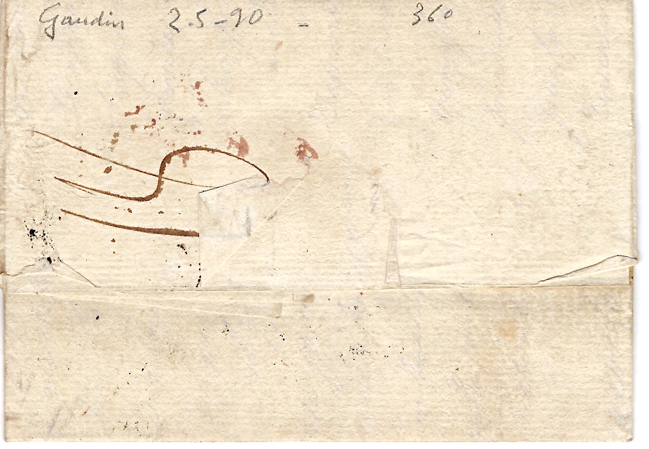 1 BOUCHES DU RHONE MARQUE PP DE MARSEILLE 1791 LETTRE POUR LIVORNO