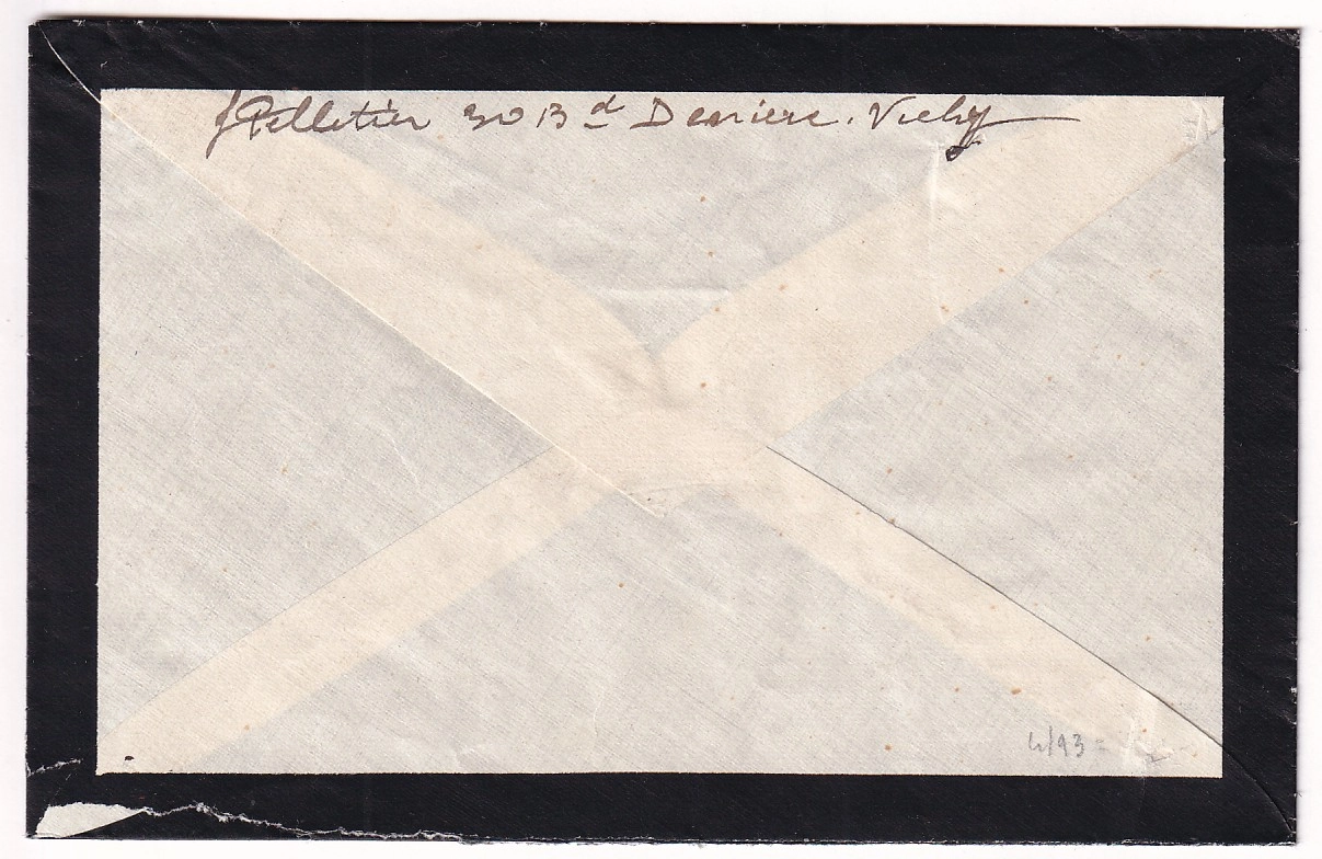 1 N°277 CAISSE AMORTISSEMENT RECOMMANDE VICHY ALLIER 1932 POUR PARIS