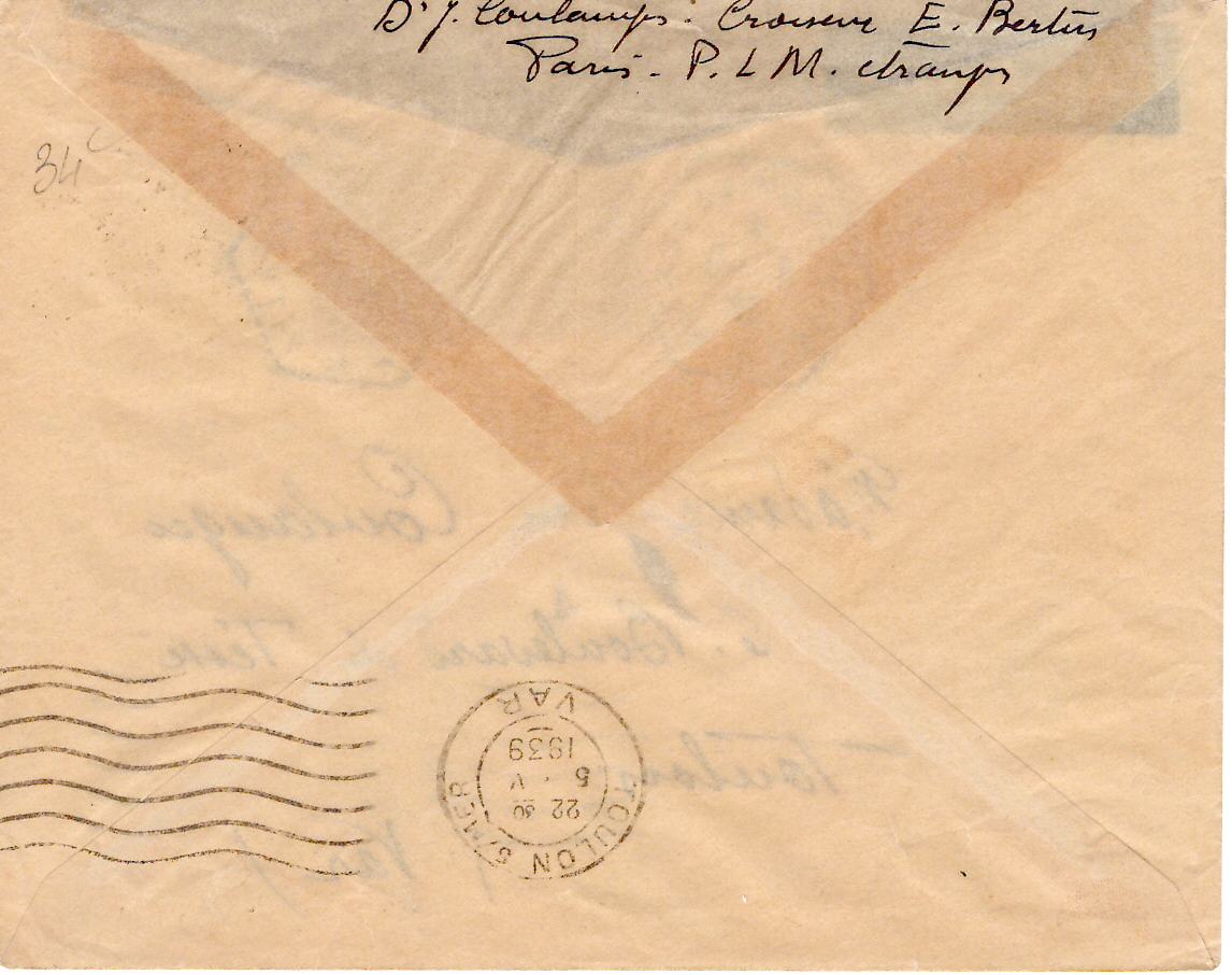 1 2F25 CENTENAIRE SEUL LETTRE AVION CACHET PERLE CROISEUR EMILE BERTIN 3.5.39