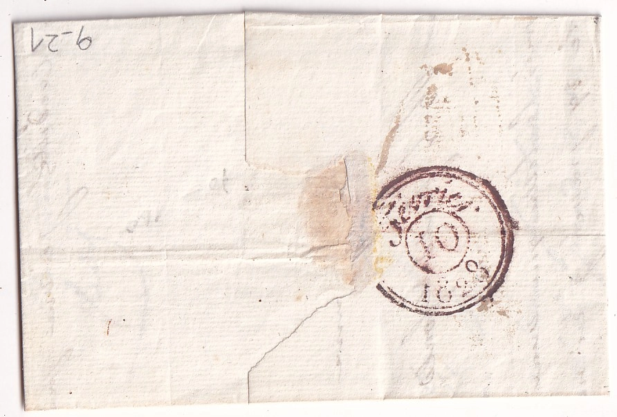 1 MARQUE ESSAI FEVRIER 1828 BAYONNE BASSES PYRENEES POUR PARIS