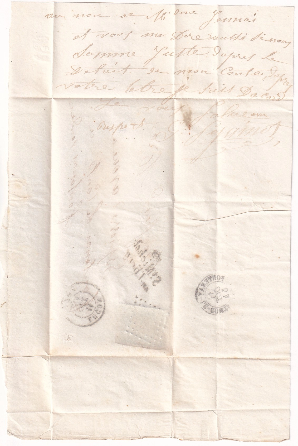 2 N°14 PC 3215 CURSIVE 79 ST MICHEL L'HERM CAD T15 LUCON POUR FONTENAY LE COMTE