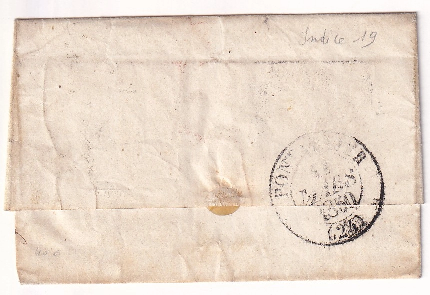 2 N°3 GRILLE JOUGNE DOUBS 11 MARS 1850 POUR PONTARLIER INDICE 20
