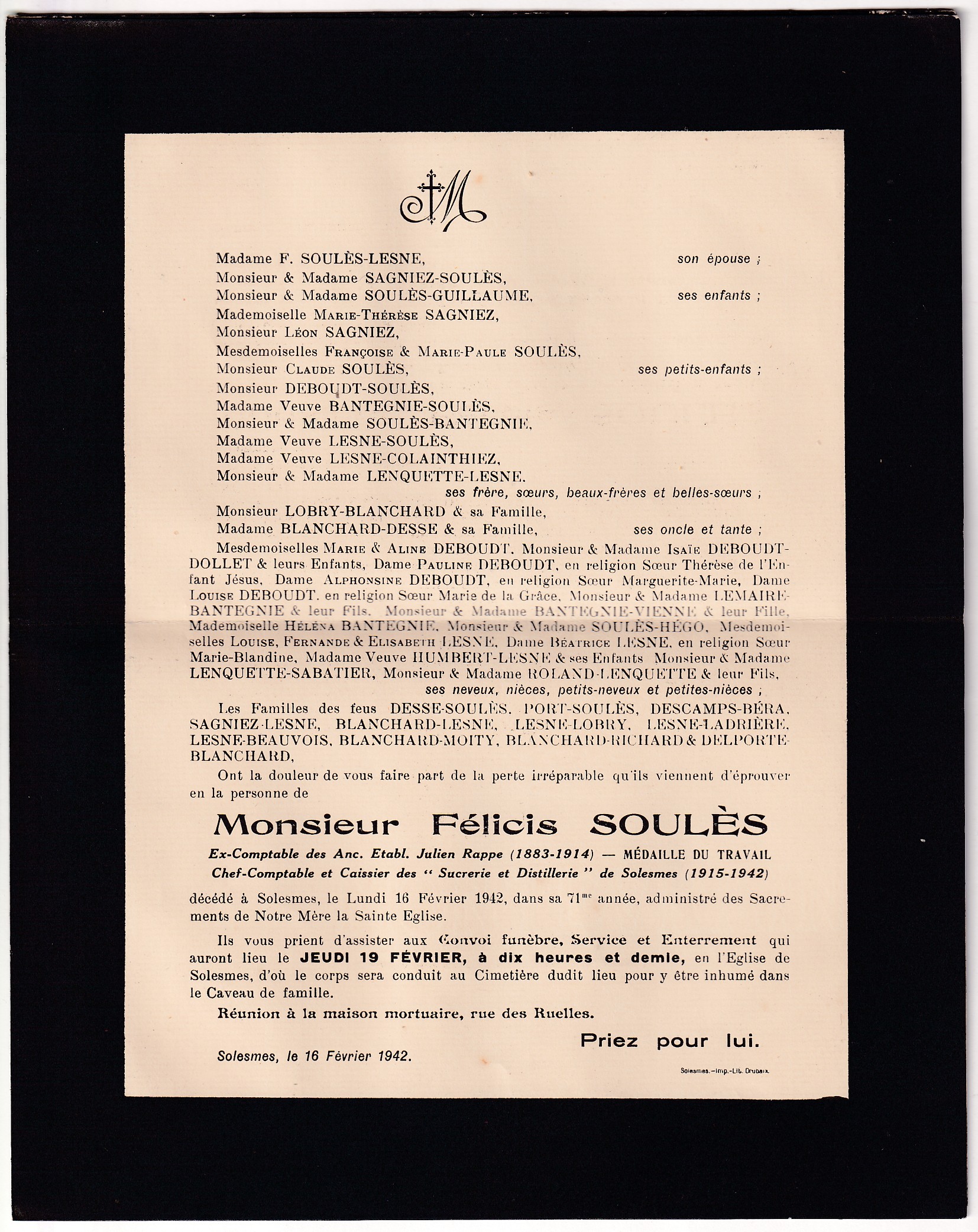2 N°512 SOLESMES NORD 1942 MENTION INADMIS POUR BRUXELLES BELGIQUE TARIF IMPRIME ETRANGER