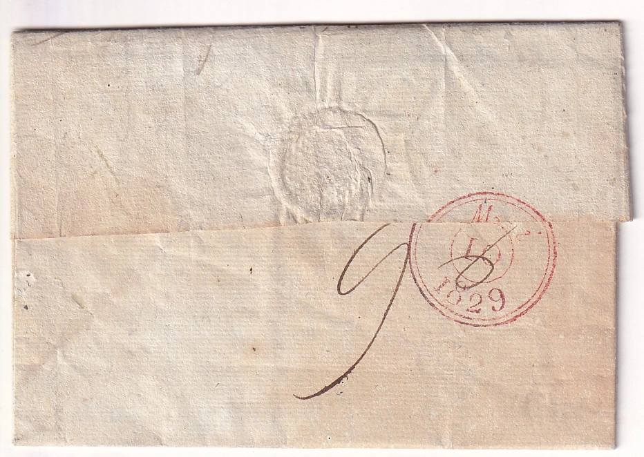 1 DOUBLE CURSIVE 115 AUVILLARS VALENCE D'AGEN + P115P VALENCE D'AGEN LOT ET GARONNE POUR PARIS 1829 INDICE 22