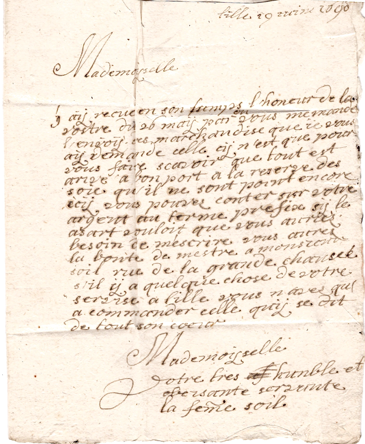 2 NORD LETTRE ECRITE DE LILLE 1690 POUR ANVERS TAXE 8 COTE 700€