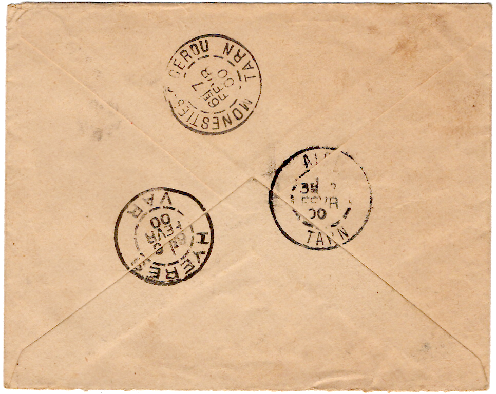 1 SAGE 15C N°101 LETTRE TYPE 25 ILE DE PORQUEROLLES 8 FEVR 1900 VAR