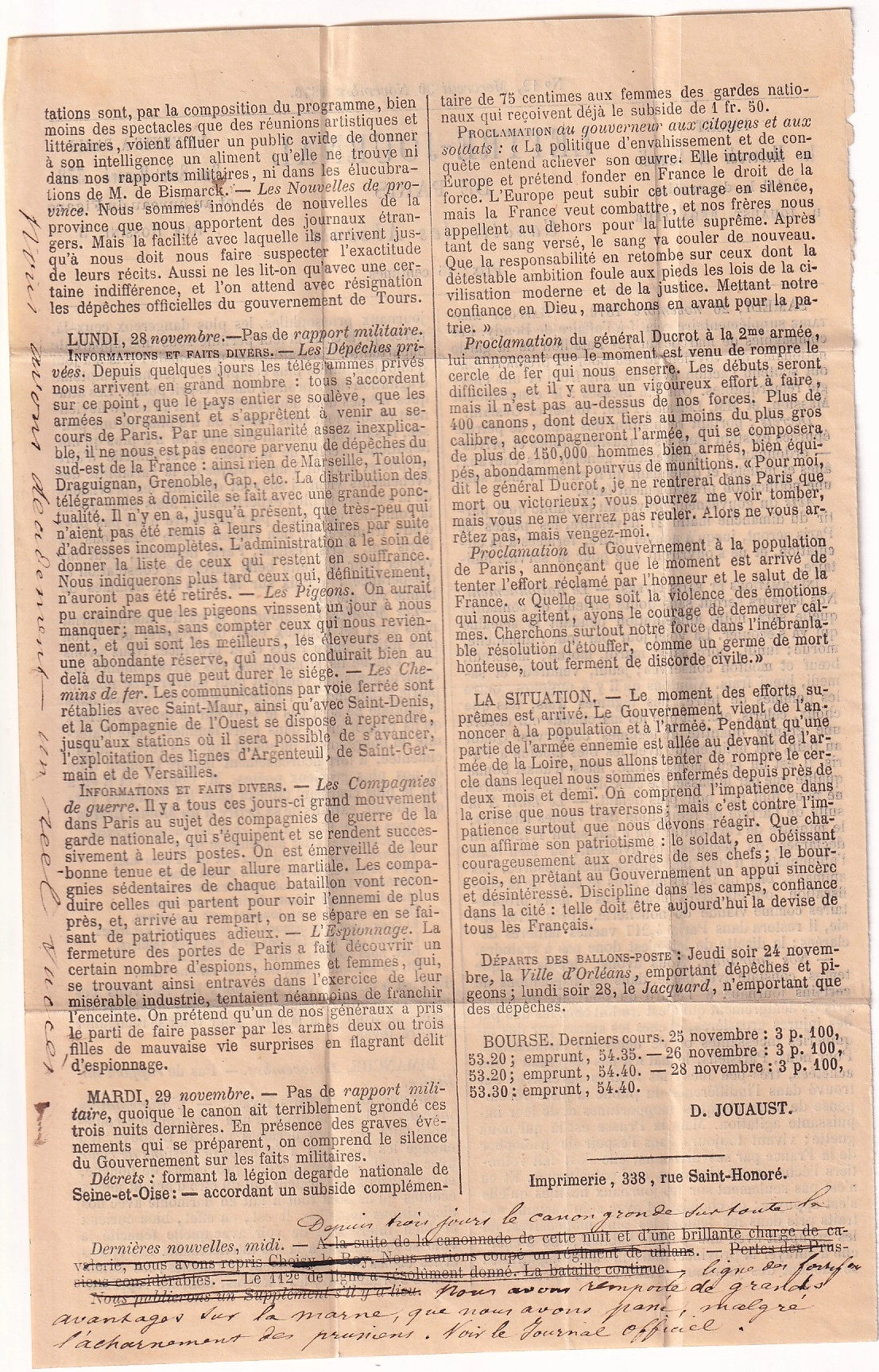 5 BALLON MONTE PARIS SC ROUGE DU 22 JANVIER 1871 ARRIVE BORDEAUX LE 30 JANVIER TORRICELLI CERTAIN AVEC TEXTE DU MINISTERE DES FINANCES