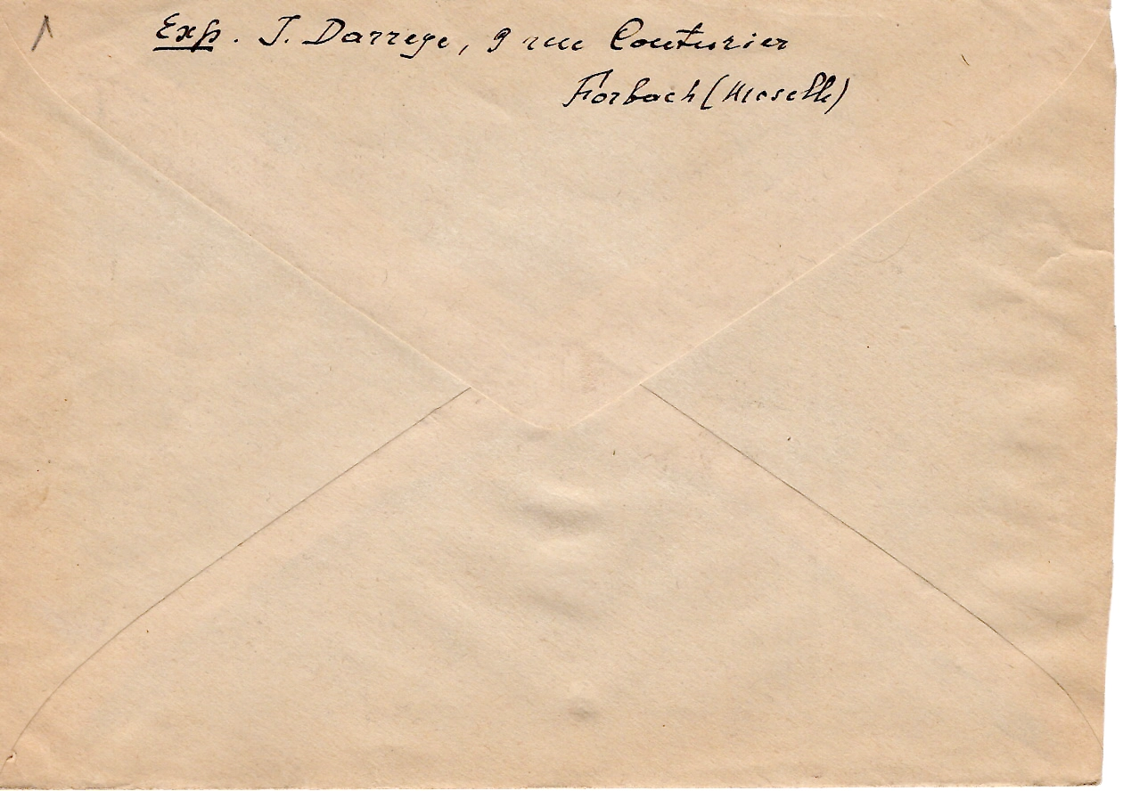 1 ORADOUR 4FR SURTAXE SEUL LETTRE FORBACH MOSELLE 19.11.1945 POUR SUISSE AU TARIF