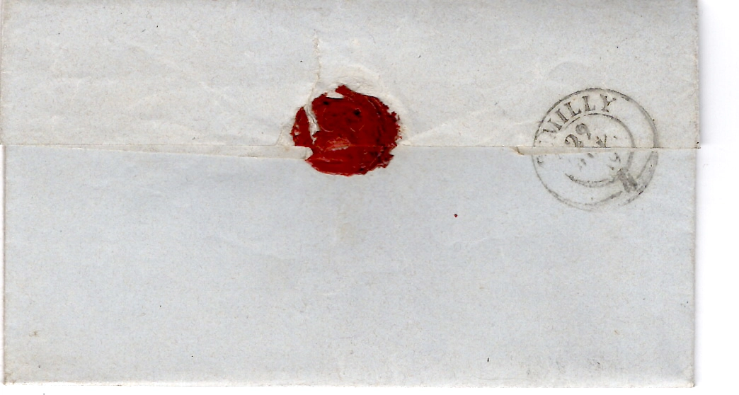 1 SARDE 20C  BELLES MARGES ANNECY 28 NOV 1859 LETTRE POUR RUMILLY HAUTE SAVOIE