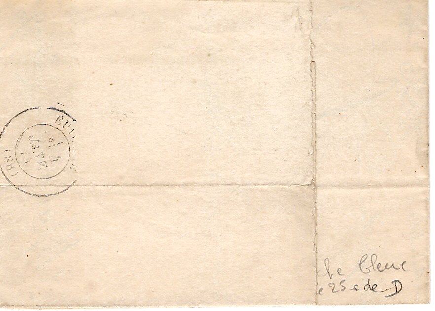 1 N° 60 VARIETE TACHE SUR 25C LETTRE GC 1400 TYPE 17 EPIERRE SAVOIE 1874