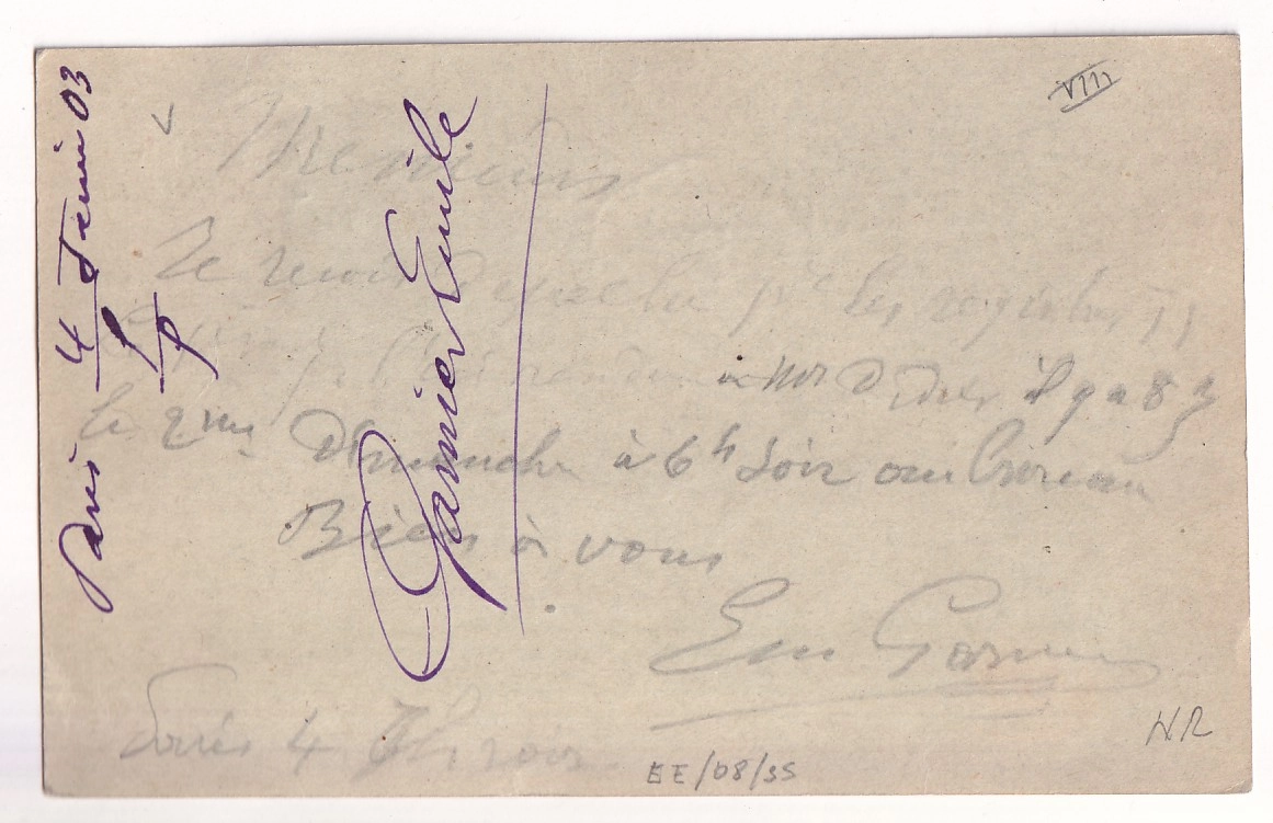 1 ENTIER MOUCHON 10C RETOUCHE + N°111 LEVEE EXCEPTIONELLE R DES CAPUCINES PARIS 1903 POUR GERARDMER VOSGES