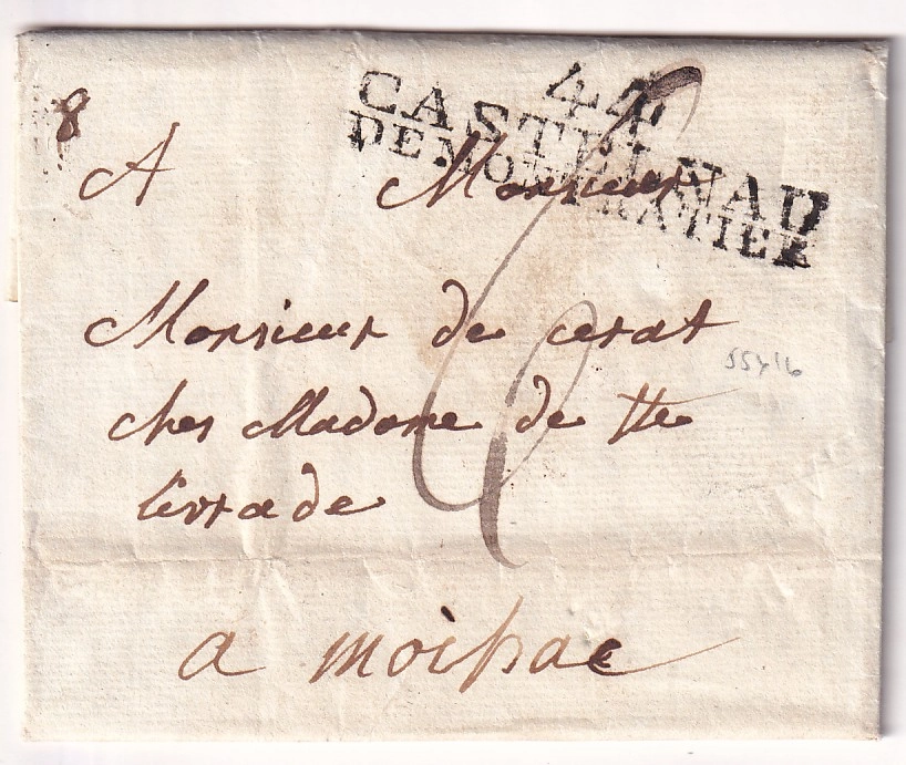 1 DEBOURSE DEB 115 LAUZERTE TARN ET GARONNE DEPART 44 CASTELNAU DE MONTRATIER LOT 1806 POUR MOISSAC