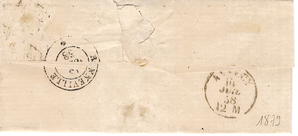 1 SARDE 20C BELLES MARGES LETTRE SAMOENS 13 JUIL 1858