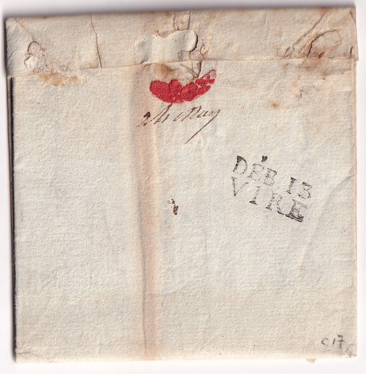 1 MARQUE N°22 ARMEE D'ALLEMAGNE MAGDEBOURG 1811 AU DOS DEBOURSE 13 VIRE CALVADOS