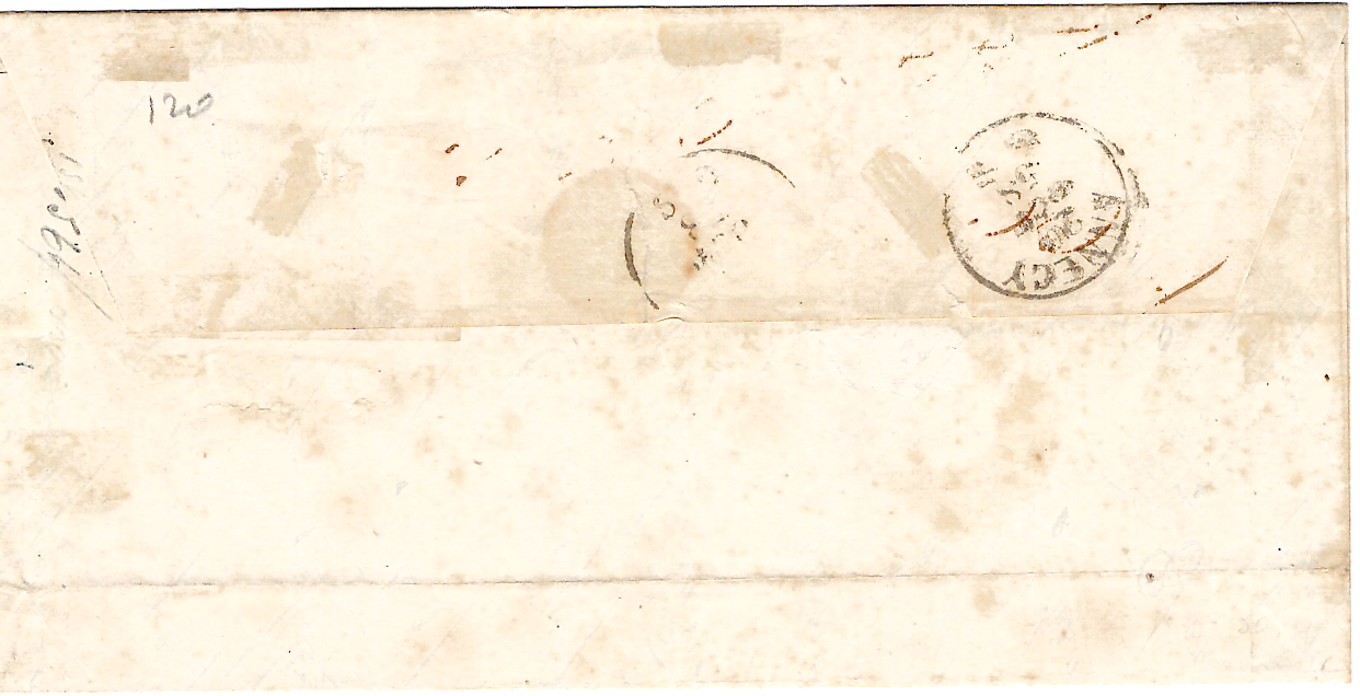 1 SARDE 20C LETTRE RUMILLY 1858 POUR ANNECY HAUTE SAVOIE