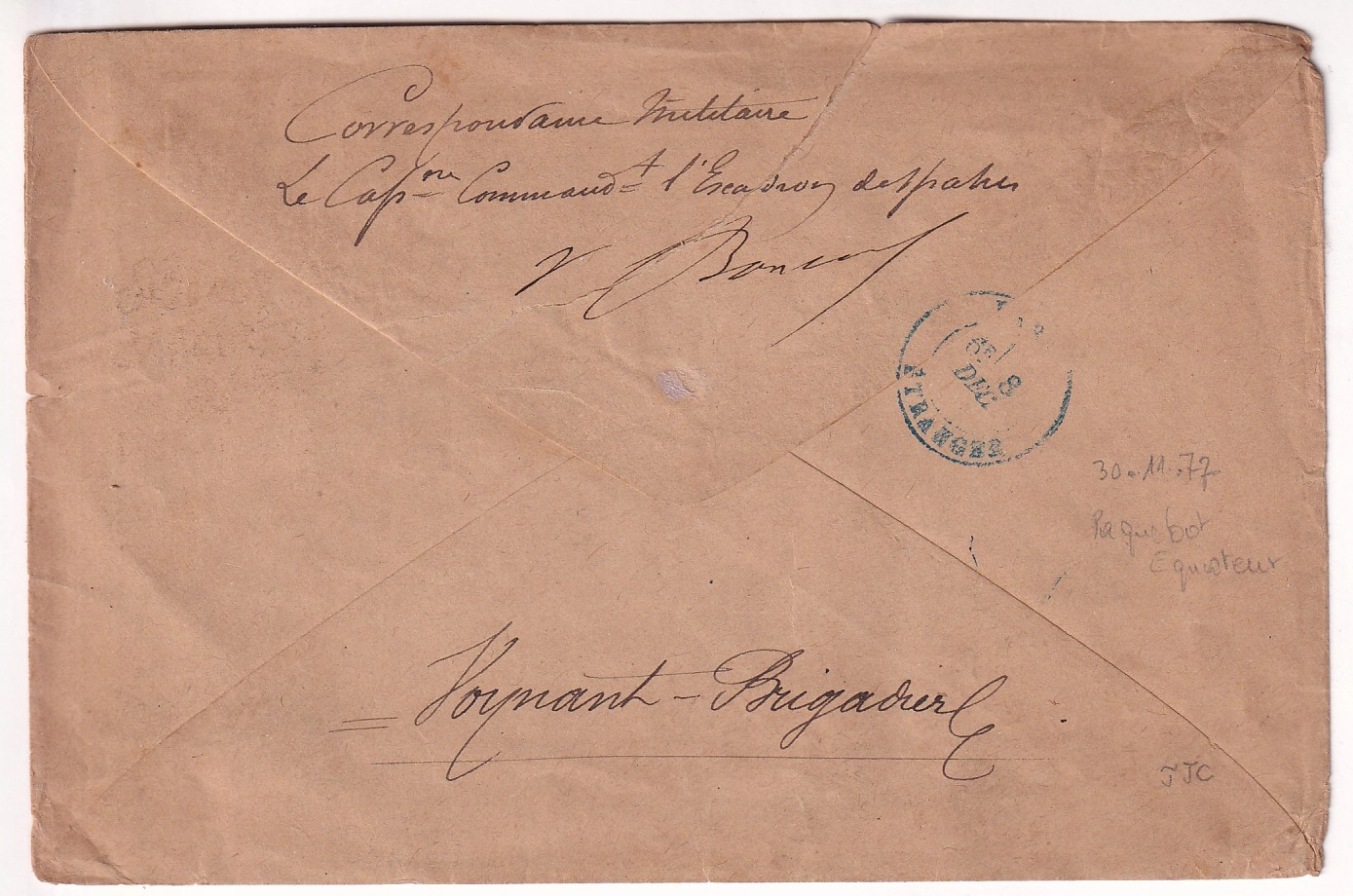 1 COLONIE GENERAL CAD CORR ARMEE ST LOUIS EN NOIR ET SUR TIMBRE COL FR LIGNE J N°2 EN ROUGE RARE