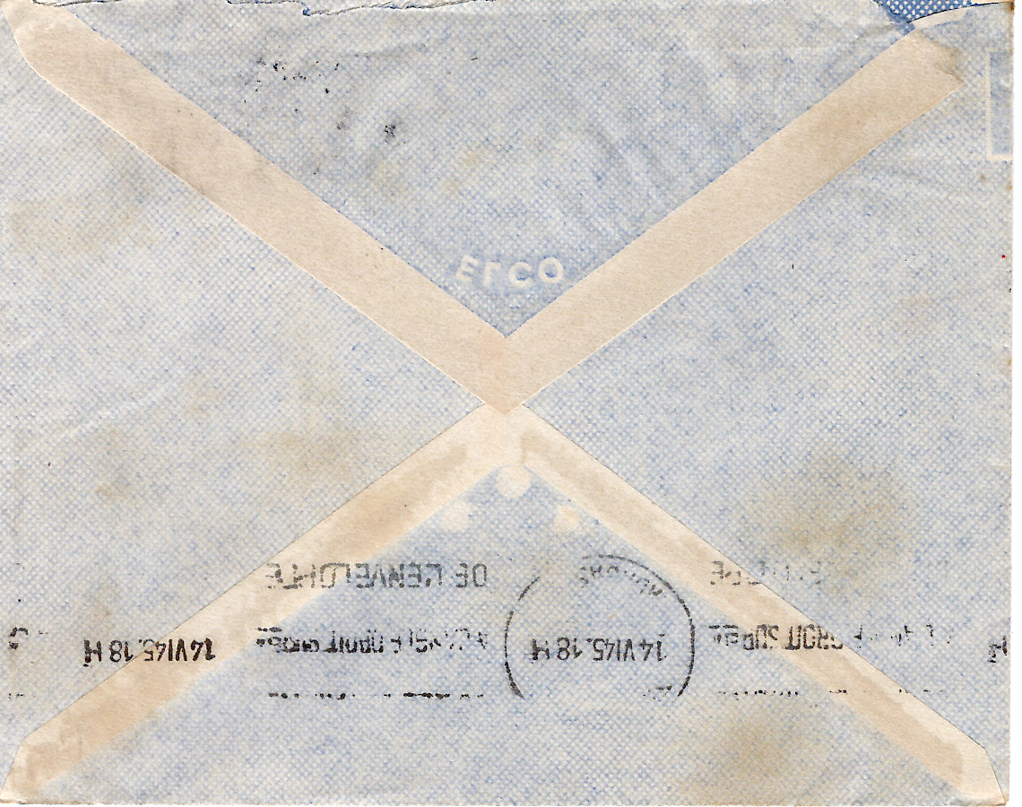 1 GANDON 20FR N°730 SEUL LETTRE AVION PARIS 8.6.1945 POUR MADAGASCAR AU TARIF USAGE 152 JOURS