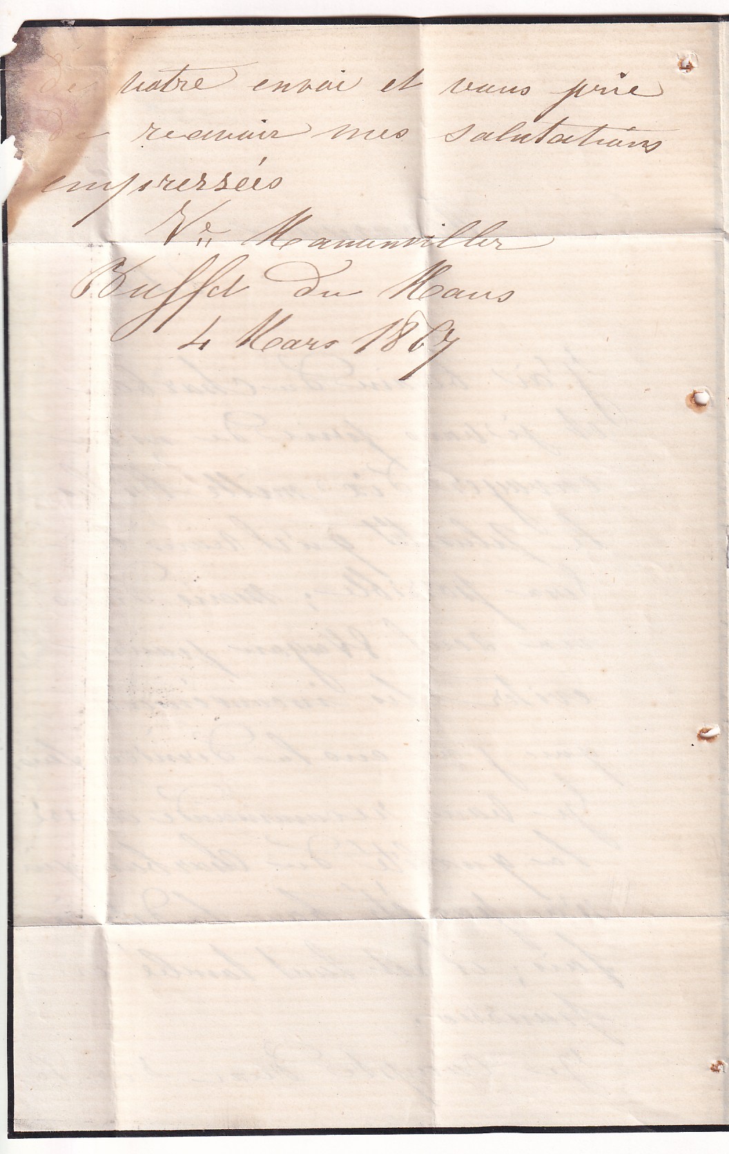 3 N°22 GC 2188 LE MANS BOITE MOBILE SARTHE POUR CAEN CALVADOS 1867