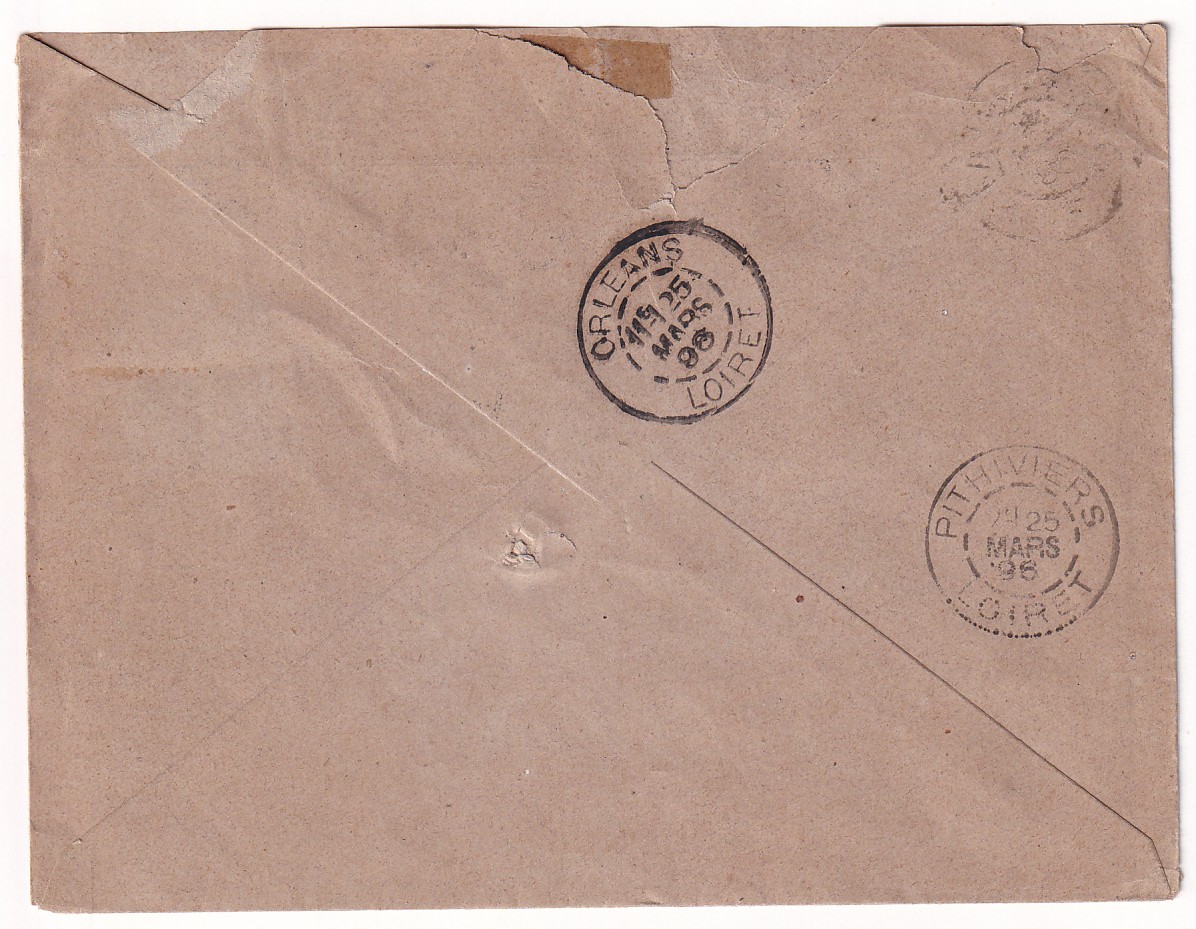 1 N°90 CAD TYPE FB84 BLAJAN HAUTE GARONNE FACTEUR BOITIE POUR PITHIVIERS LOIRET