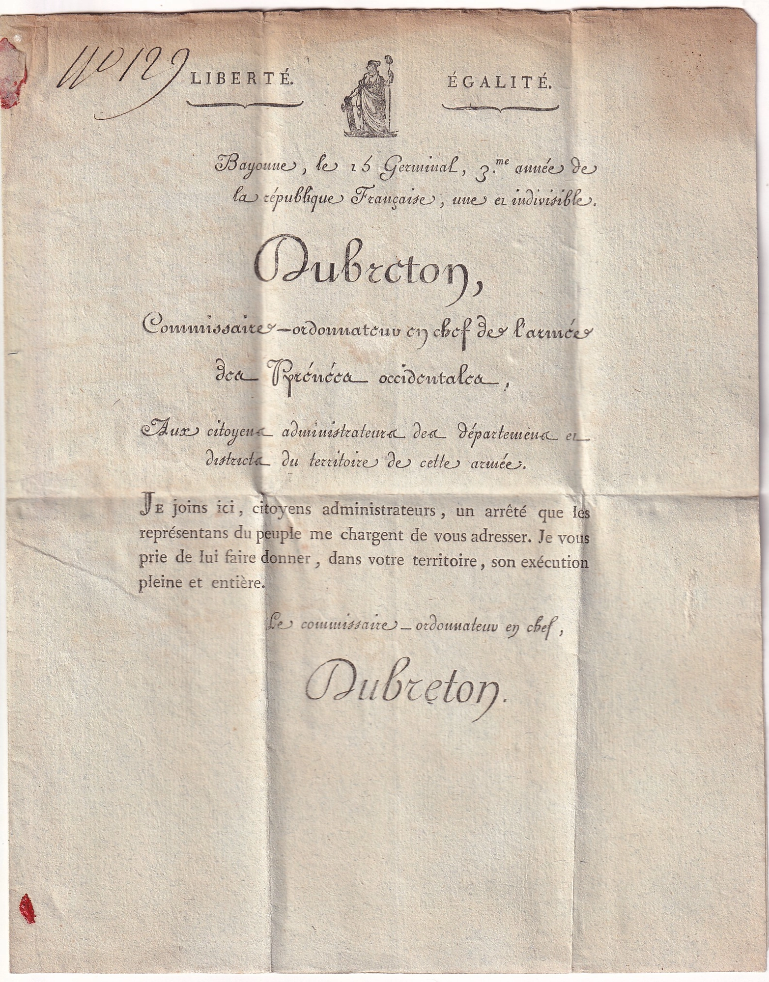 2 MARQUE ARMEE DES PYRENEES OCCIDENTALES BAYONNE AN 3 BASSES PYRENEES POUR CAHORS LOT + FRANCHISE SOUS MARQUE ARMEE