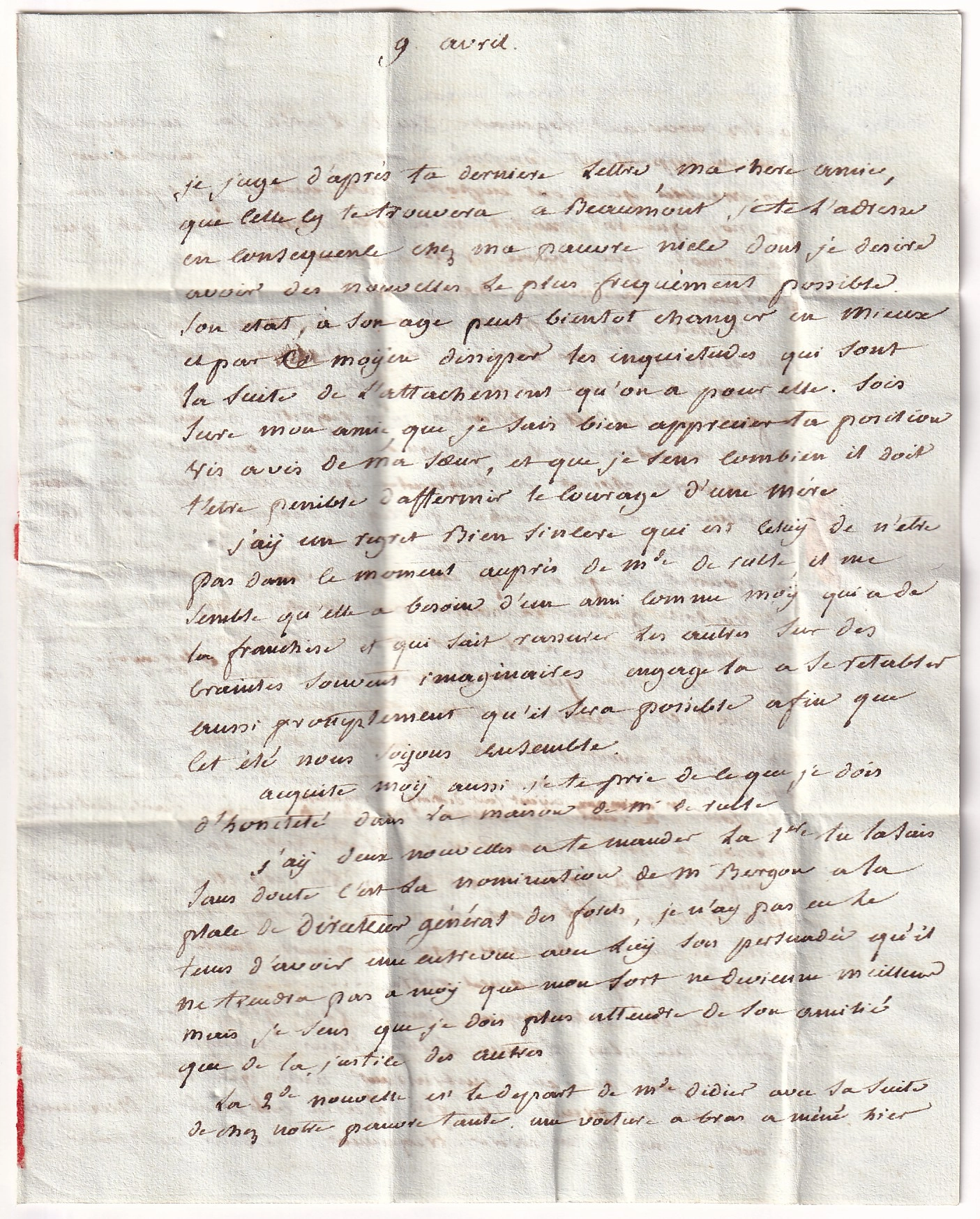 2 DEBOURSE DEB 30 BEAUMONT HAUTE GARONNE 1806 DEPART PARIS INDICE 21 BEAUMONT DE LOMAGNE TARN ET GARONNE