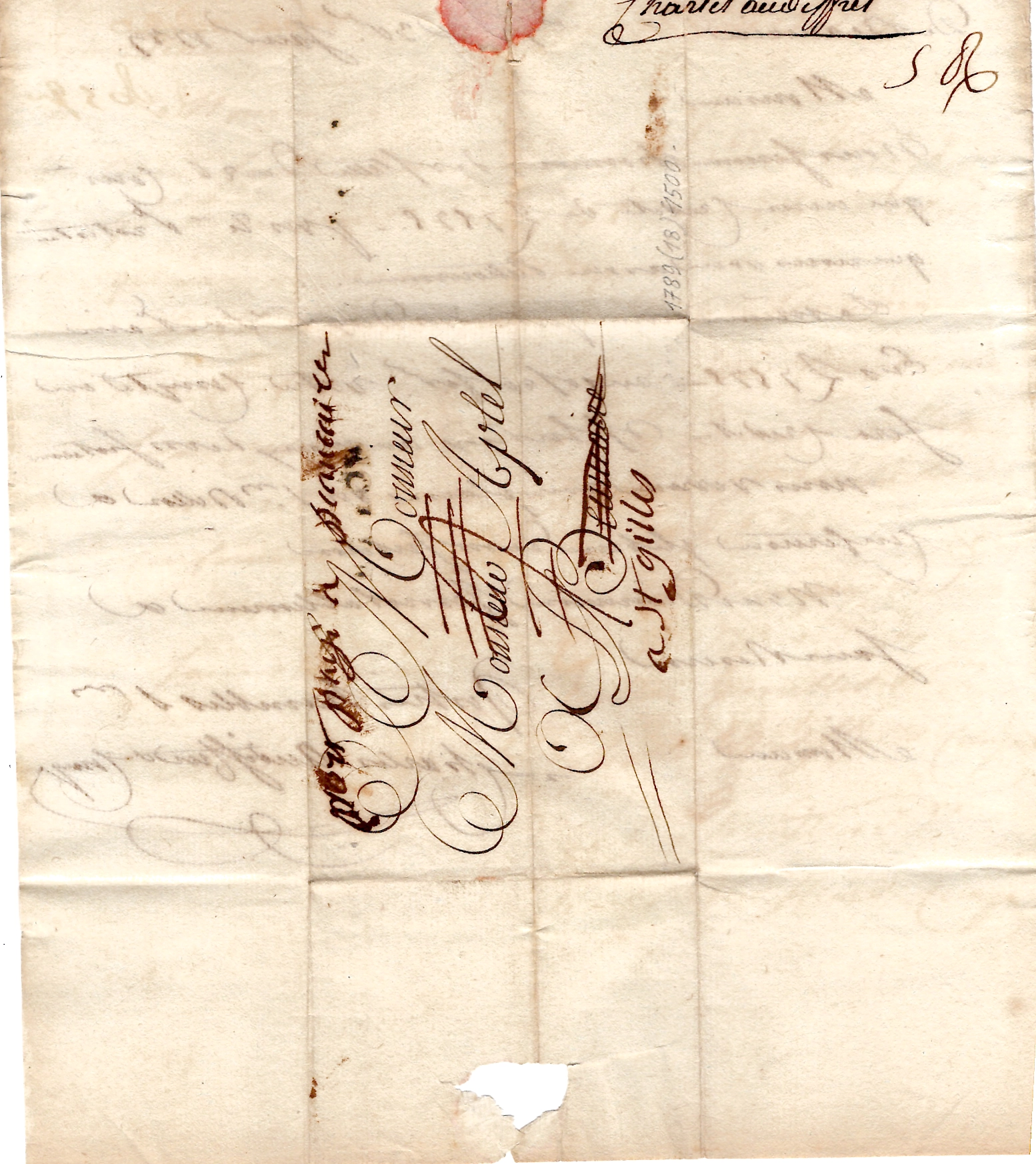 3 DE LYON 1789 LETTRE POUR BEAUCAIRE GARD REEX ST GILLES +PORT PAYE A BEAUCAIRE MANUSCRITE