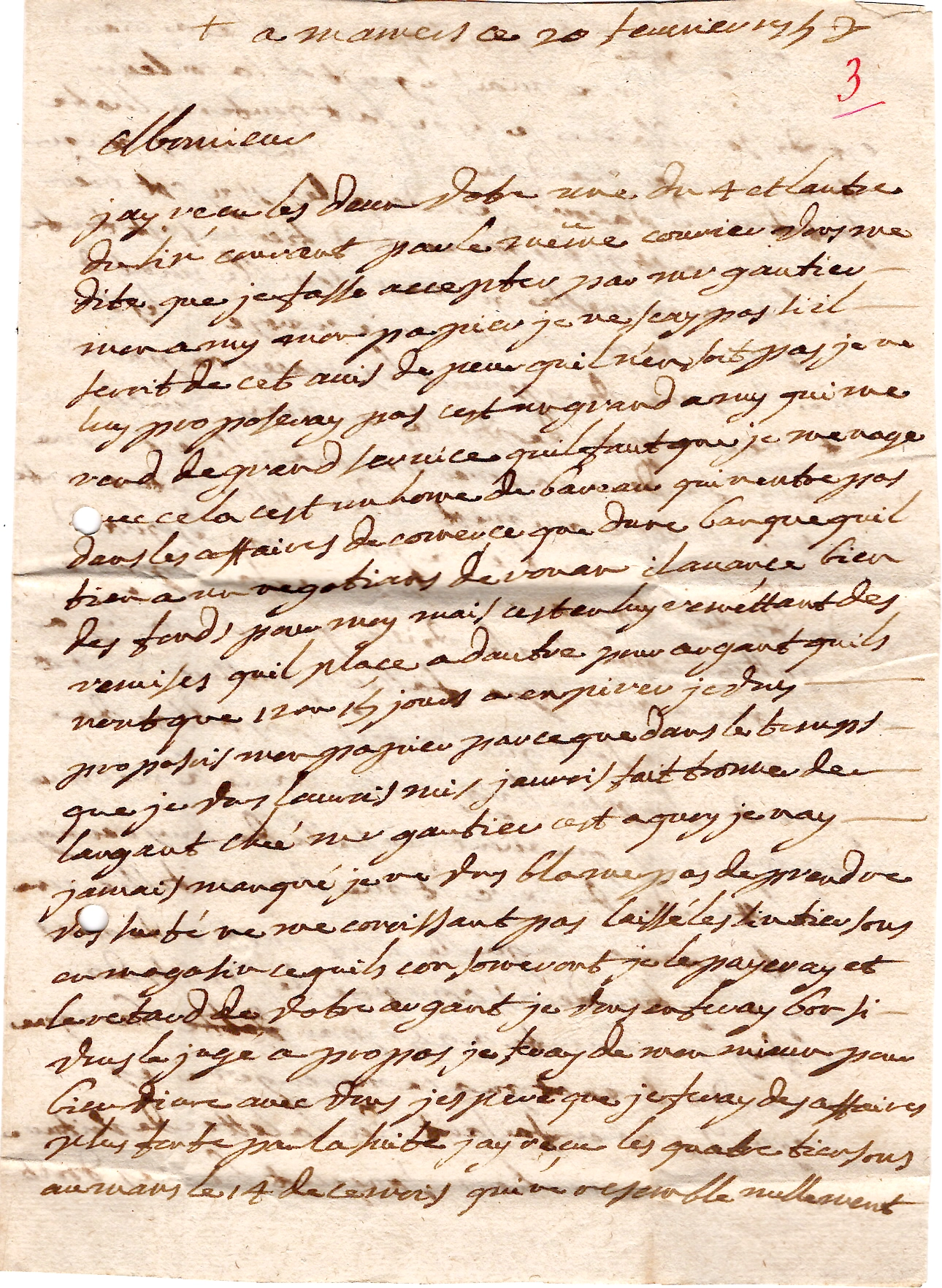 2 SARTHE DE MAMERS A SEC LENAIN N°4 1758 LETTRE POUR COGNAC COTE 600€