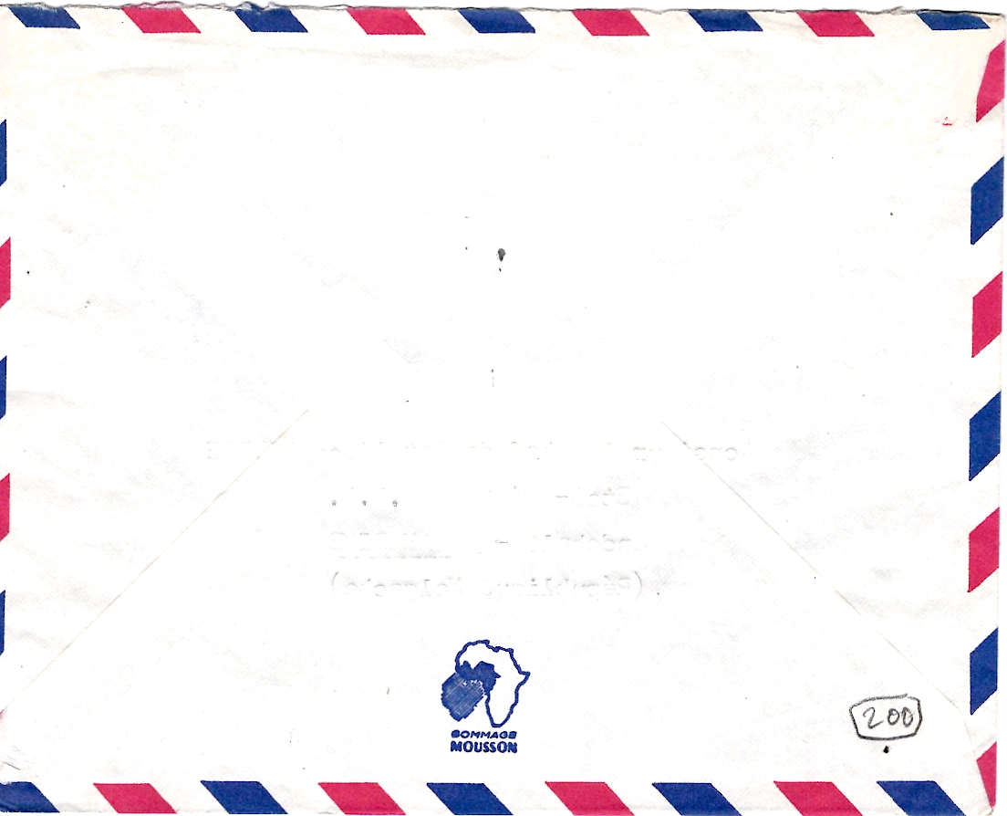 1 CFA 10FR SEMEUSE PAIRE LETTRE AVION DIEGO SUAREZ 1963+  ILES GLORIEUSES REUNION RARE