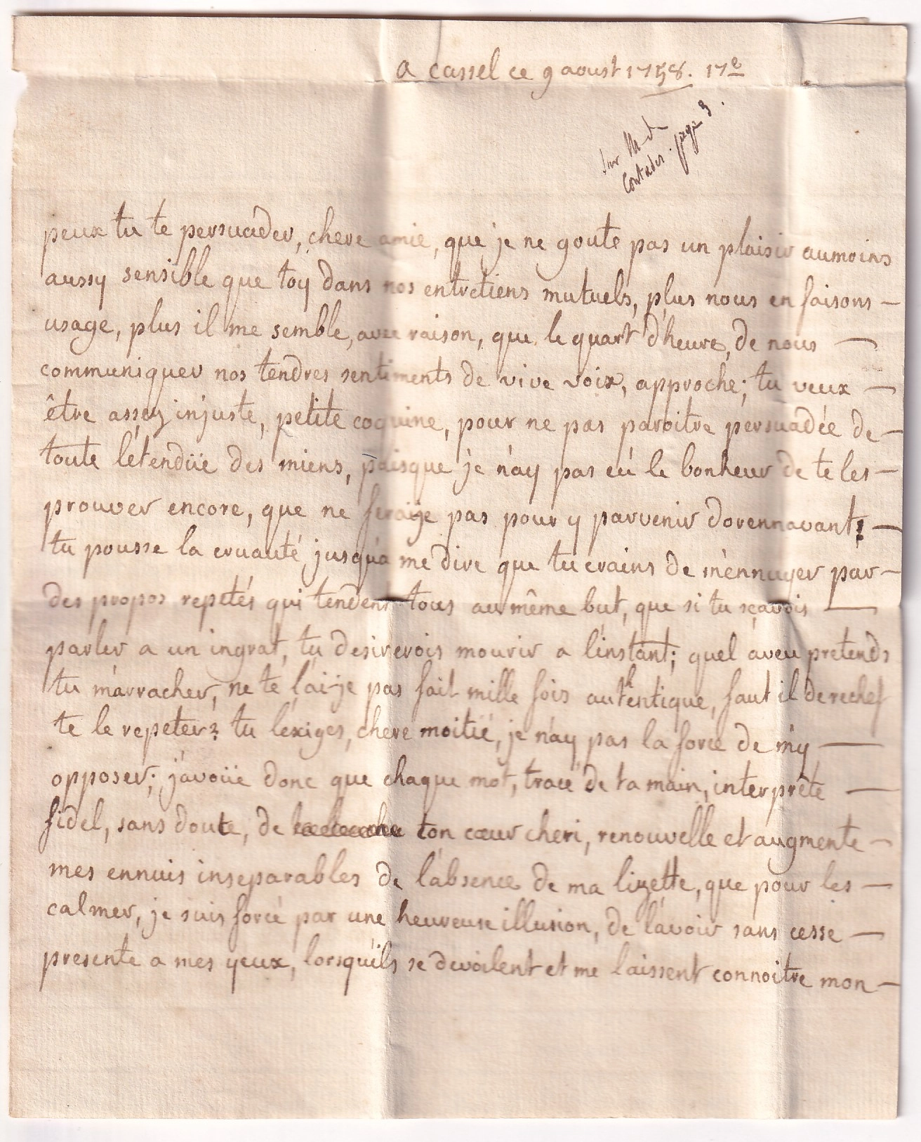 1 MARQUE ARMEE DE SOUBISE TEXTE CASSEL ALLEMAGNE 1758 POUR BAYEUX CALVADOS CERTIFICAT RHP