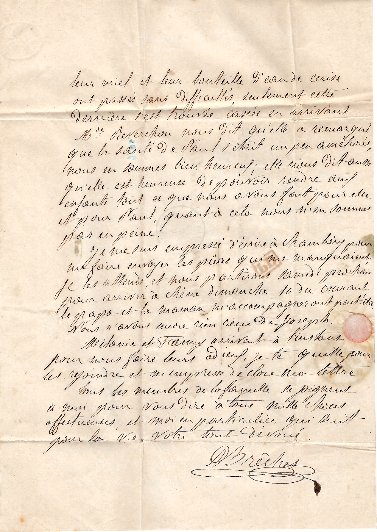 4 N° 14 X2 LETTRE PC 4233 TYPE 15 SALLANCHES 1861 POUR GENEVE + OR MEGEVE