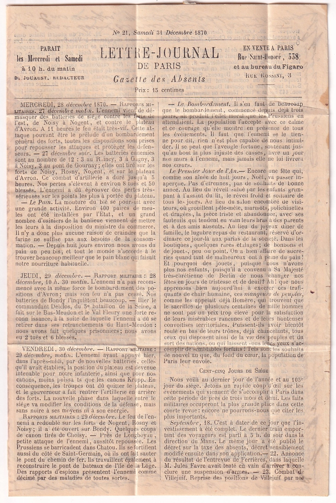 2 BALLON MONTE LE DUQUESNE PARIS 6 JANVIER 1871POUR LE TREPORT SEINE INFERIEURE REEXPEDIE BRUXELLE BELGIQUE TAXE TAMPON 3 ARRIVE LE 11.01.1871