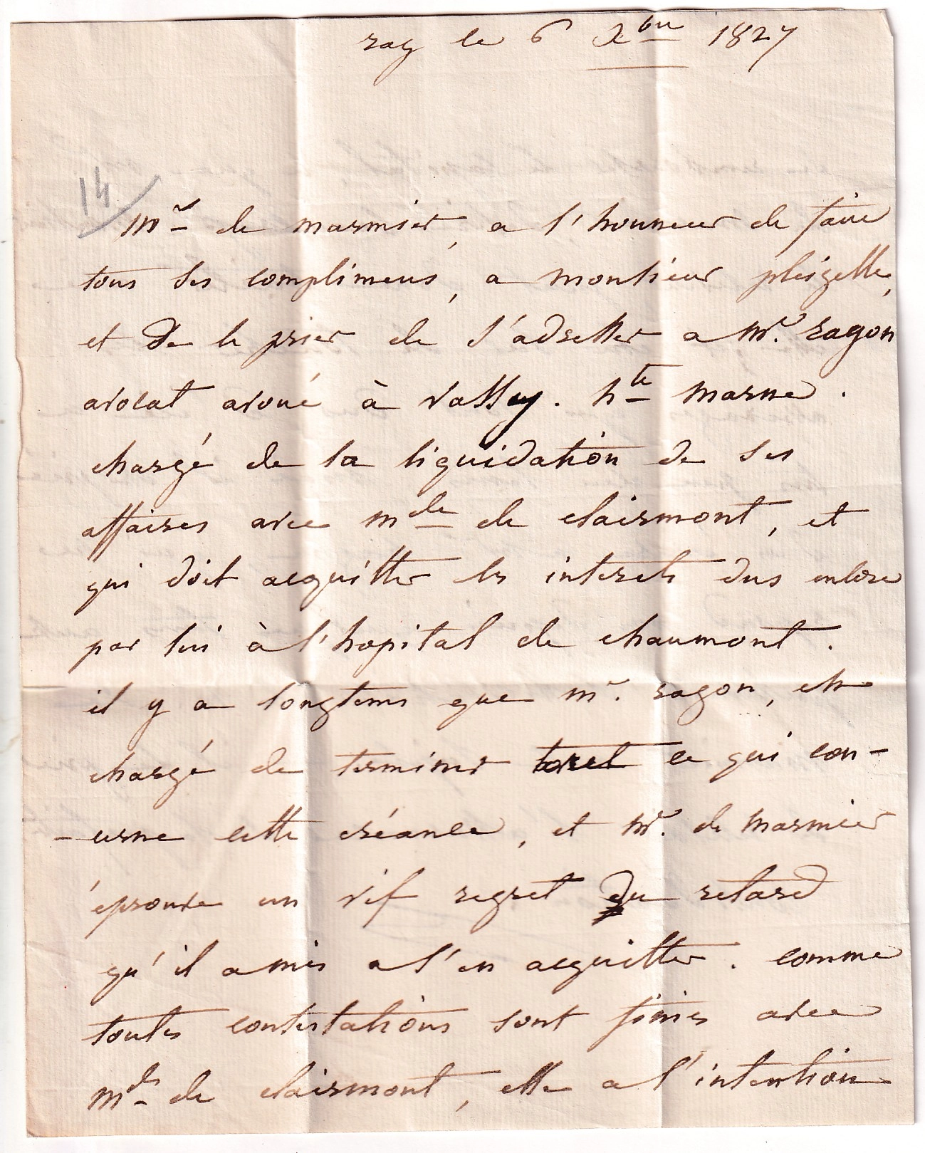 2 MARQUE P69P COMBEAU FONTAINE HAUTE SAONE 1827 POUR CHAUMONT HAUTE MARNE INDICE 20