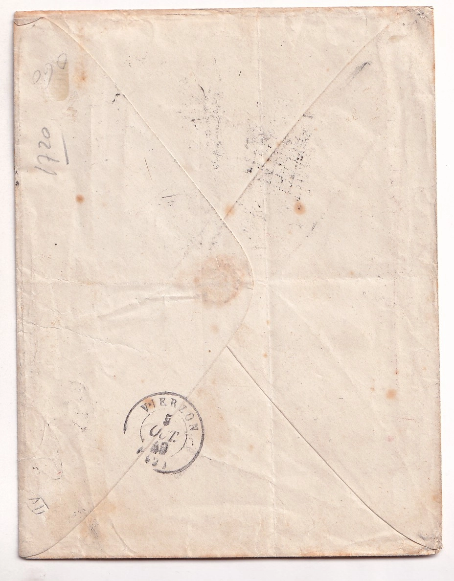 2 N°3 DEUX PAIRES + UN GRILLE PARIS BUREAU E 4 .10.1849 POUR VIERZON CHER