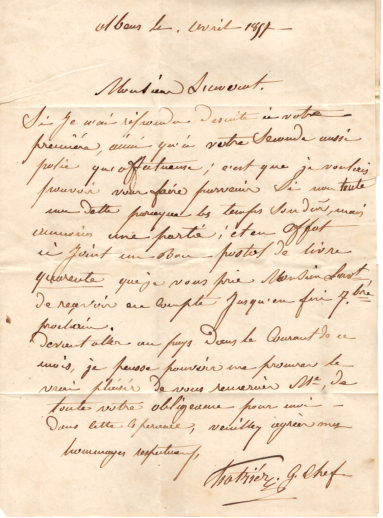 2 SARDE 20C EFFLEURE ALBENS 2 AVR 1857 LETTRE POUR BONNEVILLE SIGNE CALVES