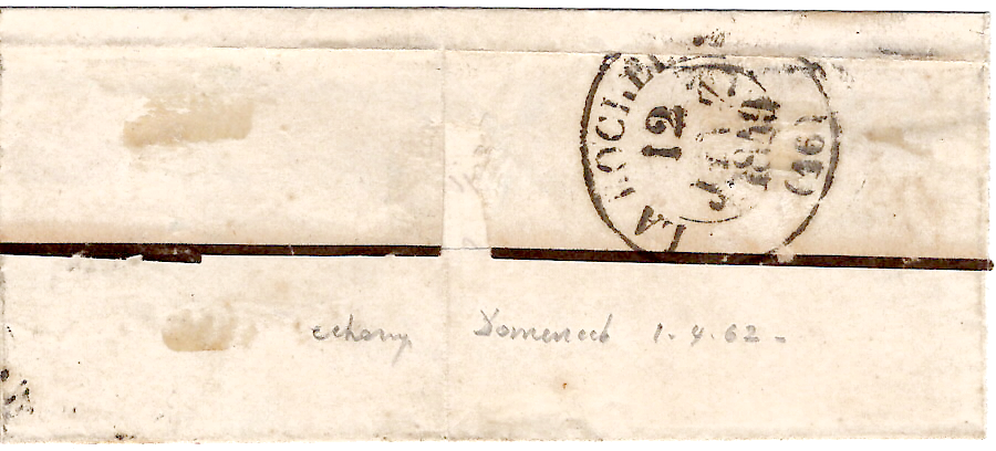 1 N° 3 CROIX PLUME TYPE 15 ST MARTIN DE RE 14 JANV 1849 LETTRE SIGNE JAMET