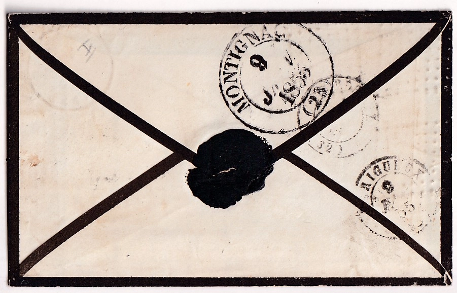 1 N°12 X2 + 13 PC 3164 STE LIVRADE LOT ET GARONNE POUR MONTIGNAC DORDOGNE 1855