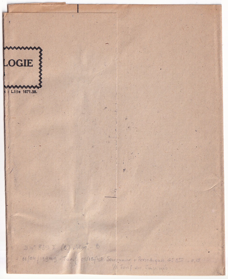 1 N°813 GANDON SEUL SUR BANDE DE JOURNAL AMIENS SOMME 1.04.1949 POUR GAND BELGIQUE