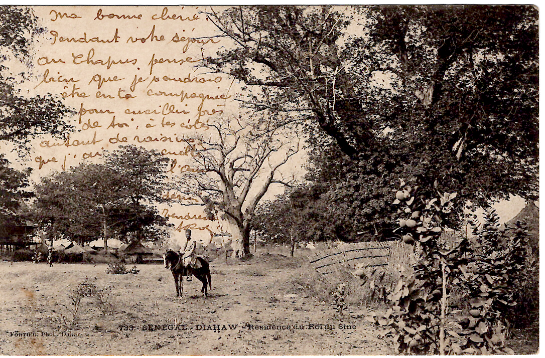 1 SENEGAL 5C GROUPEX2 CARTE ROI SINE CACHET BLEU CORR D'ARM 18 AOUT 1905 LIGN PAQ F N° 2